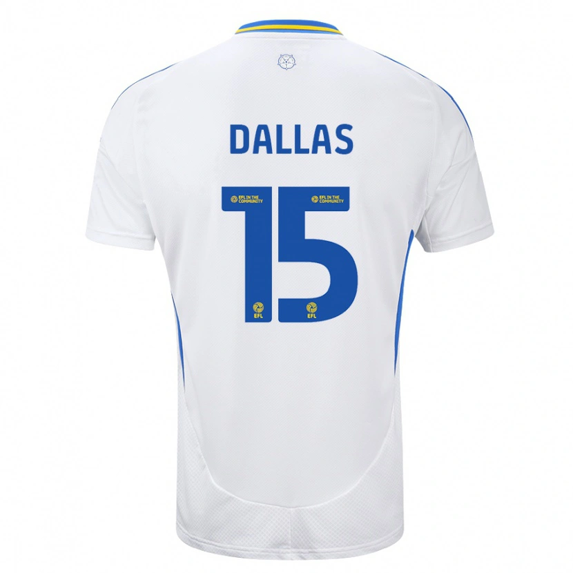 Danxen Uomo Maglia Stuart Dallas #15 Bianco Blu Kit Gara Home 2024/25 Maglietta