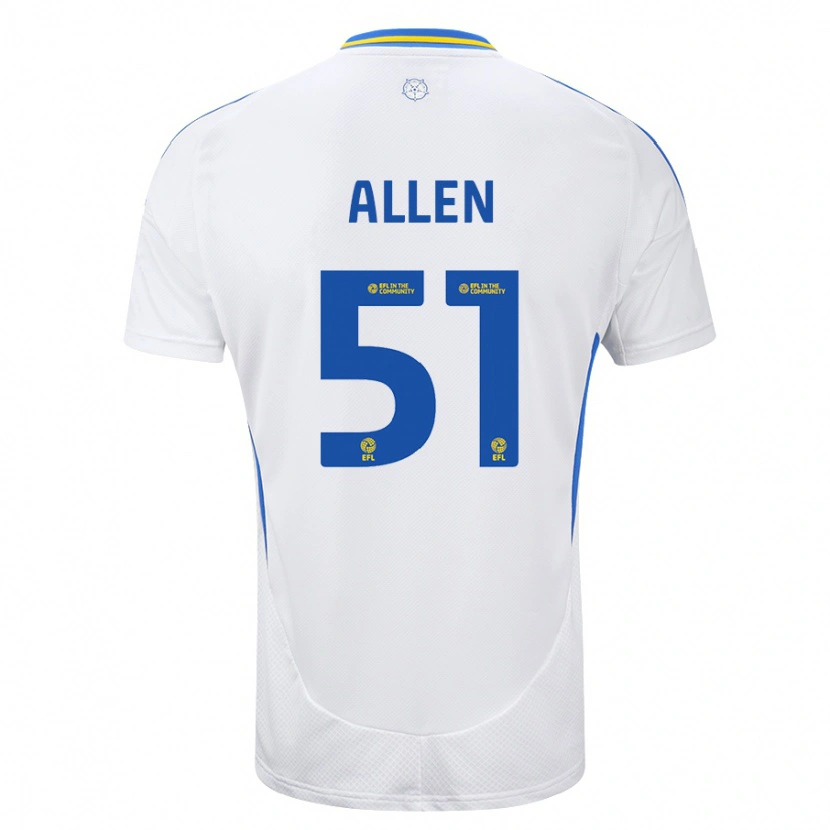 Danxen Uomo Maglia Charlie Allen #51 Bianco Blu Kit Gara Home 2024/25 Maglietta