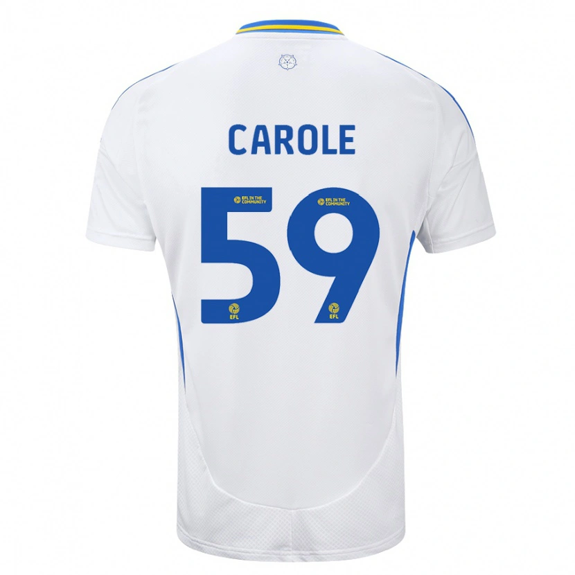 Danxen Uomo Maglia Keenan Carole #59 Bianco Blu Kit Gara Home 2024/25 Maglietta