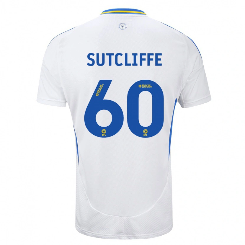 Danxen Uomo Maglia Harvey Sutcliffe #60 Bianco Blu Kit Gara Home 2024/25 Maglietta