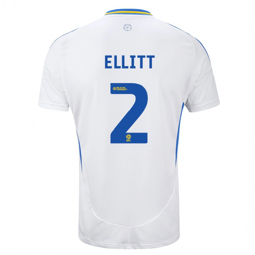 Danxen Uomo Maglia Izzy Ellitt #2 Bianco Blu Kit Gara Home 2024/25 Maglietta