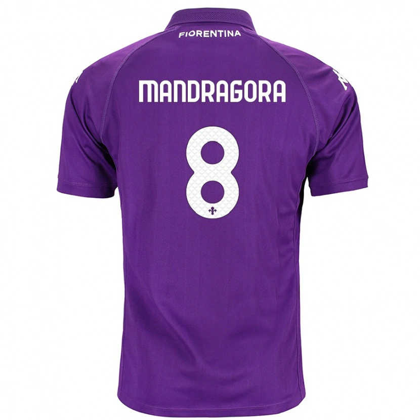 Danxen Uomo Maglia Rolando Mandragora #8 Viola Kit Gara Home 2024/25 Maglietta