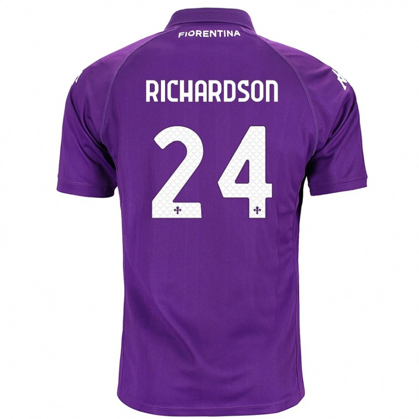 Danxen Uomo Maglia Amir Richardson #24 Viola Kit Gara Home 2024/25 Maglietta