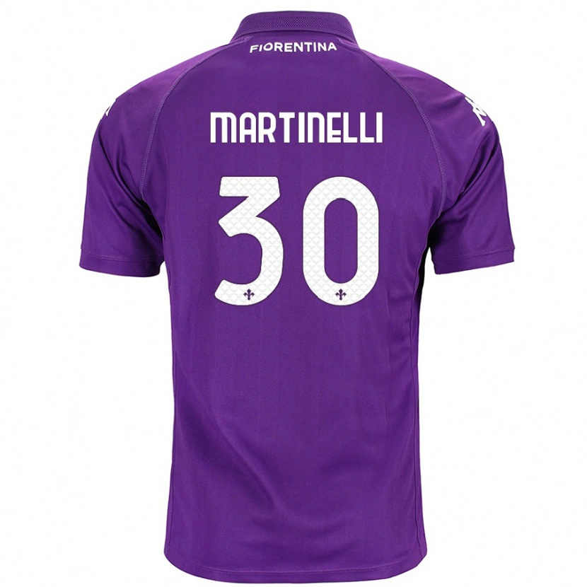 Danxen Uomo Maglia Tommaso Martinelli #30 Viola Kit Gara Home 2024/25 Maglietta