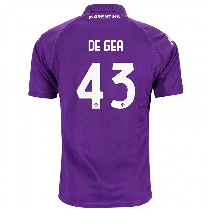 Danxen Uomo Maglia David De Gea #43 Viola Kit Gara Home 2024/25 Maglietta