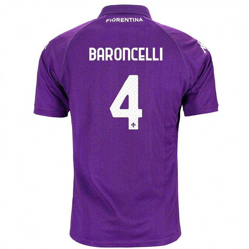 Danxen Uomo Maglia Leonardo Baroncelli #4 Viola Kit Gara Home 2024/25 Maglietta