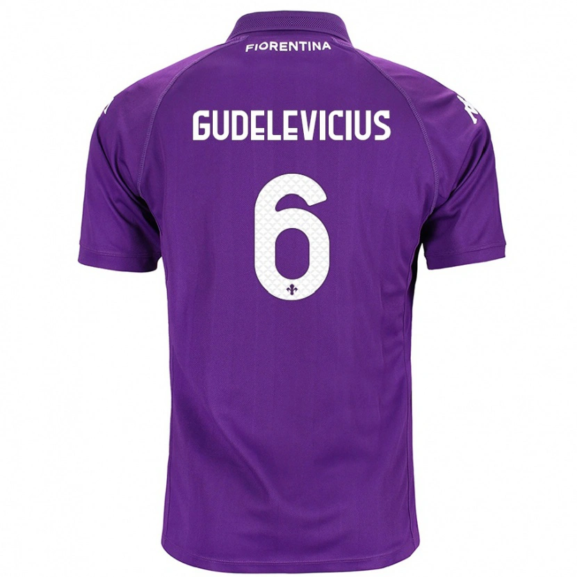Danxen Uomo Maglia Ernestas Gudelevicius #6 Viola Kit Gara Home 2024/25 Maglietta