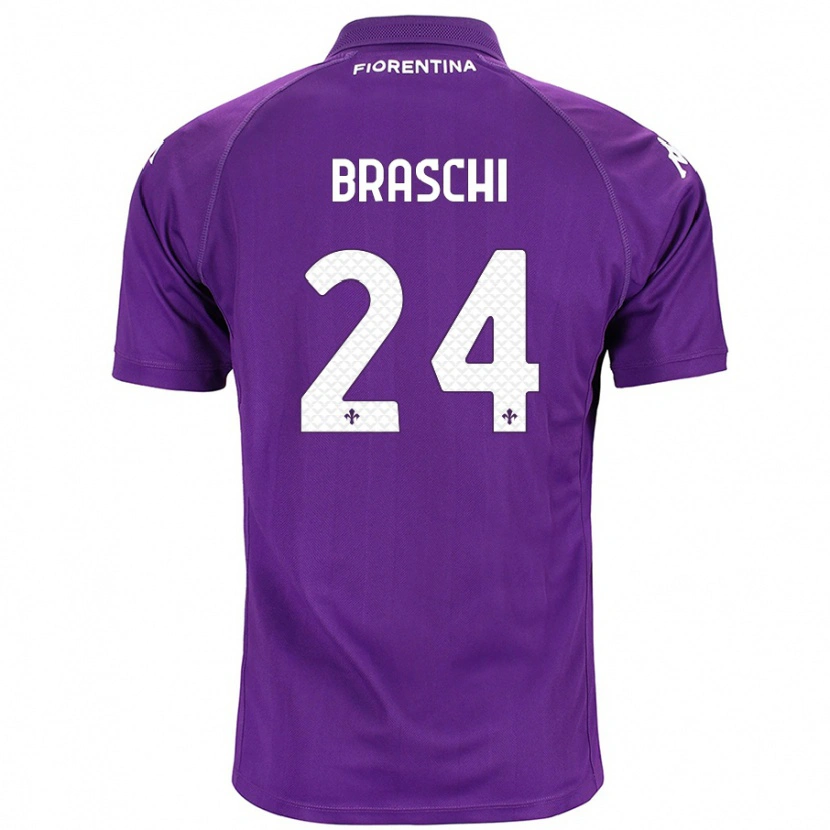 Danxen Uomo Maglia Riccardo Braschi #24 Viola Kit Gara Home 2024/25 Maglietta