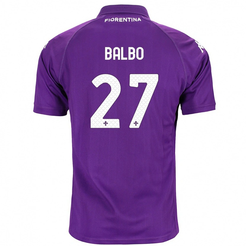Danxen Uomo Maglia Luis Balbo #27 Viola Kit Gara Home 2024/25 Maglietta