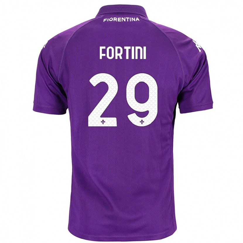 Danxen Uomo Maglia Niccolò Fortini #29 Viola Kit Gara Home 2024/25 Maglietta