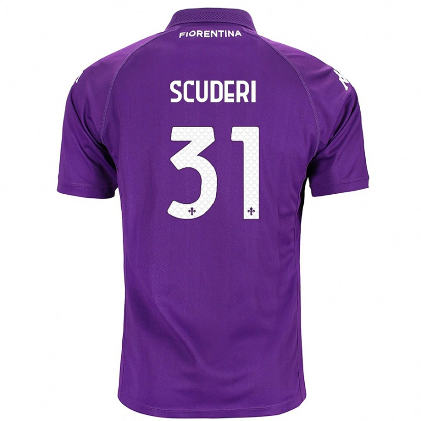 Danxen Uomo Maglia Giulio Scuderi #31 Viola Kit Gara Home 2024/25 Maglietta