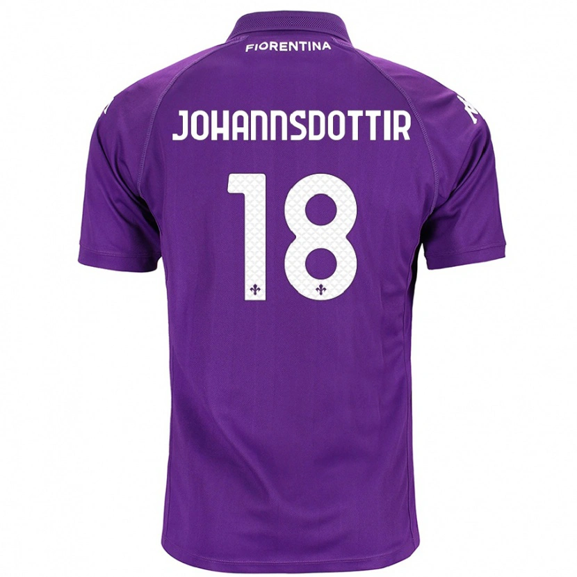 Danxen Uomo Maglia Alexandra Jóhannsdóttir #18 Viola Kit Gara Home 2024/25 Maglietta