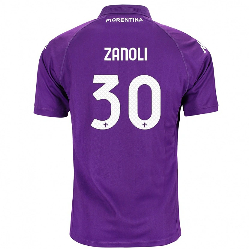 Danxen Uomo Maglia Martina Zanoli #30 Viola Kit Gara Home 2024/25 Maglietta