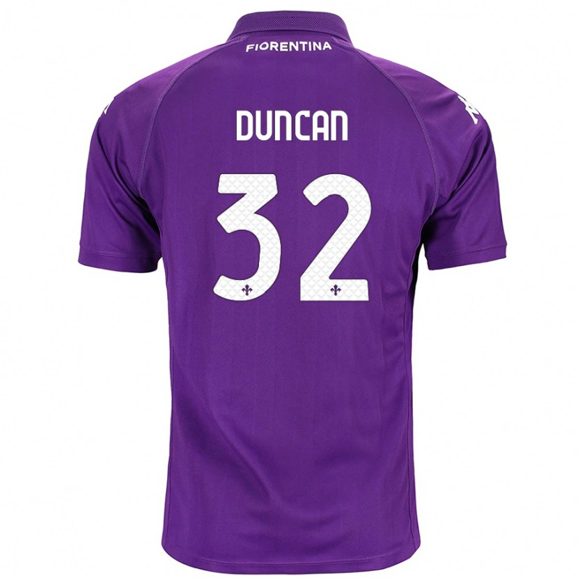 Danxen Uomo Maglia Alfred Duncan #32 Viola Kit Gara Home 2024/25 Maglietta