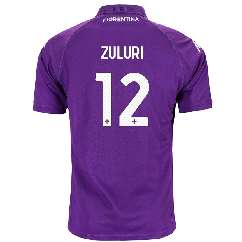 Danxen Uomo Maglia Athena Zuluri #12 Viola Kit Gara Home 2024/25 Maglietta