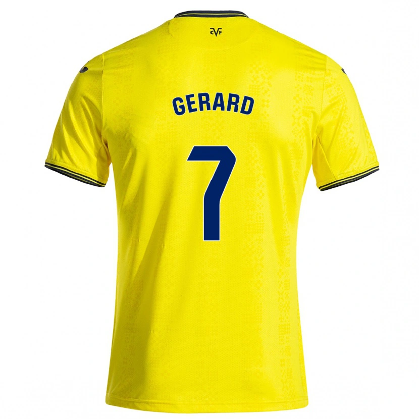 Danxen Uomo Maglia Gerard Moreno #7 Giallo Nero Kit Gara Home 2024/25 Maglietta