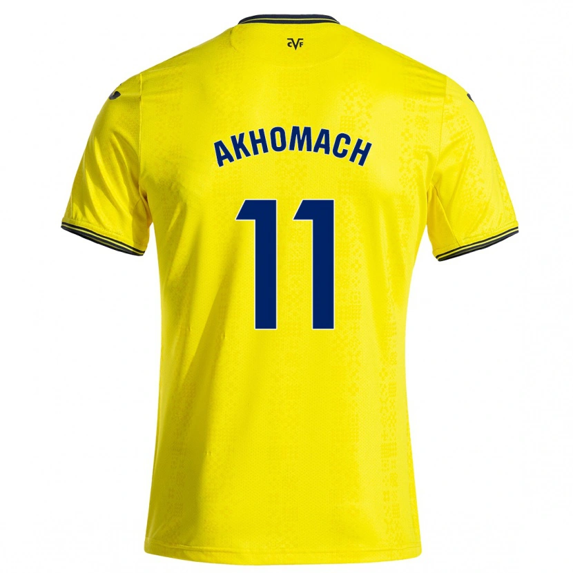 Danxen Uomo Maglia Ilias Akhomach #11 Giallo Nero Kit Gara Home 2024/25 Maglietta