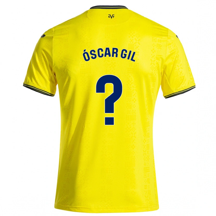 Danxen Uomo Maglia Óscar Gil #0 Giallo Nero Kit Gara Home 2024/25 Maglietta
