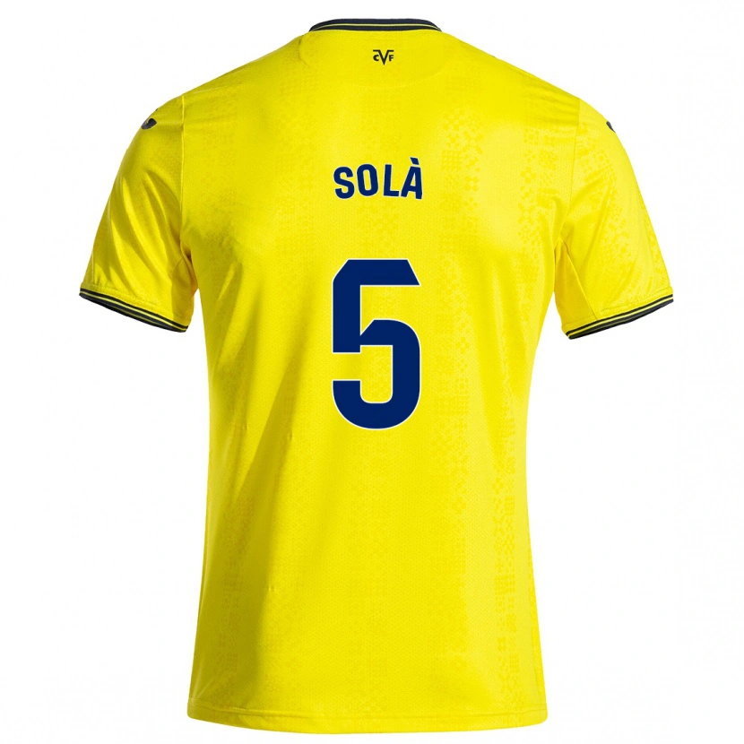 Danxen Uomo Maglia Arnau Solà #5 Giallo Nero Kit Gara Home 2024/25 Maglietta
