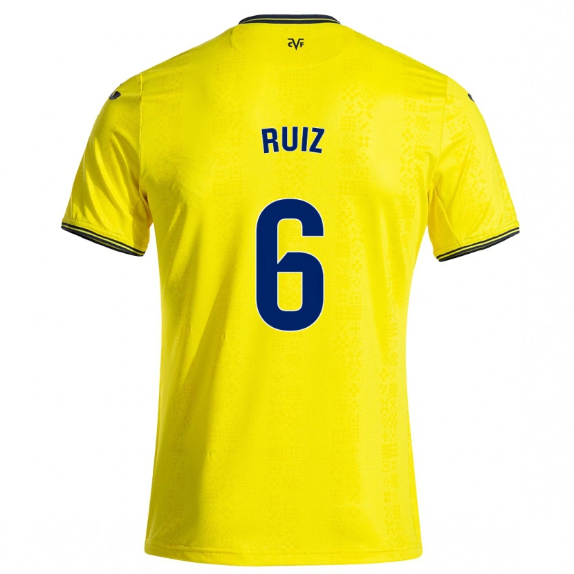 Danxen Uomo Maglia Joan Ruiz #6 Giallo Nero Kit Gara Home 2024/25 Maglietta