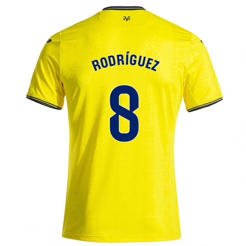 Danxen Uomo Maglia Unai Rodríguez #8 Giallo Nero Kit Gara Home 2024/25 Maglietta