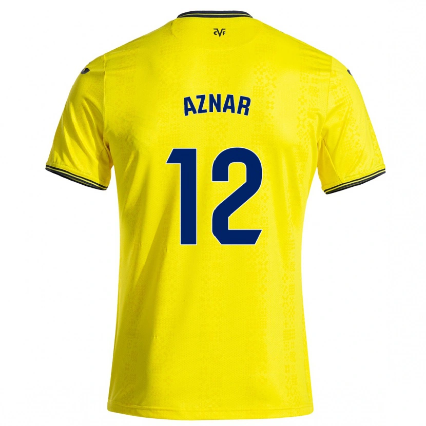 Danxen Uomo Maglia Javi Aznar #12 Giallo Nero Kit Gara Home 2024/25 Maglietta