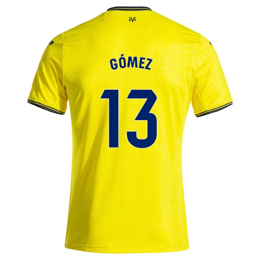 Danxen Uomo Maglia Rubén Gómez #13 Giallo Nero Kit Gara Home 2024/25 Maglietta