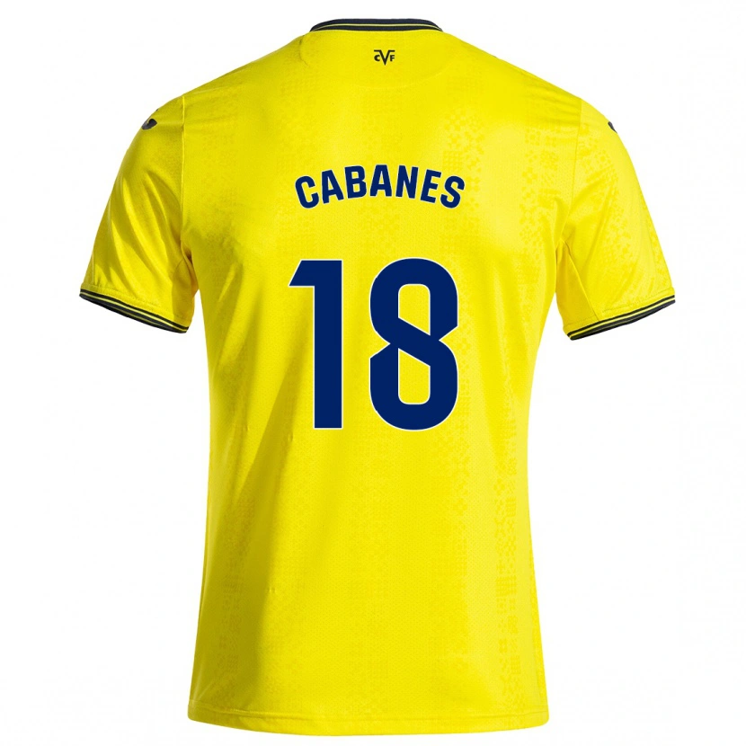 Danxen Uomo Maglia Pau Cabanes #18 Giallo Nero Kit Gara Home 2024/25 Maglietta