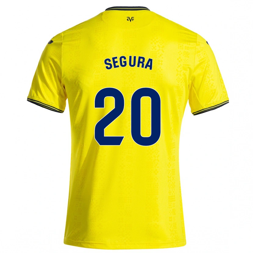 Danxen Uomo Maglia Carlos Segura #20 Giallo Nero Kit Gara Home 2024/25 Maglietta