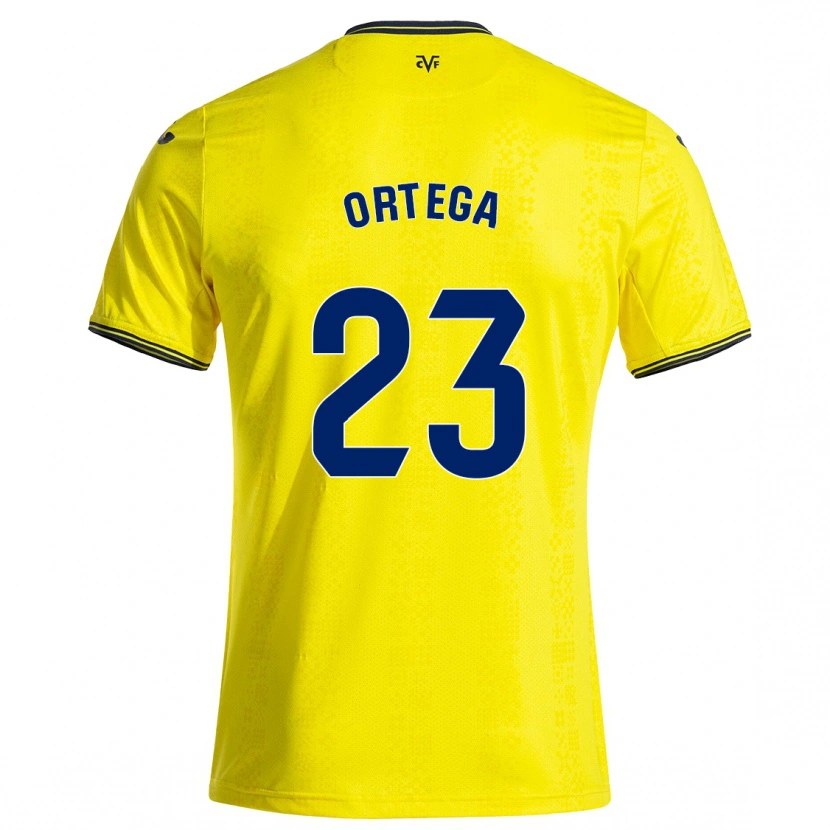 Danxen Uomo Maglia Jordi Ortega #23 Giallo Nero Kit Gara Home 2024/25 Maglietta