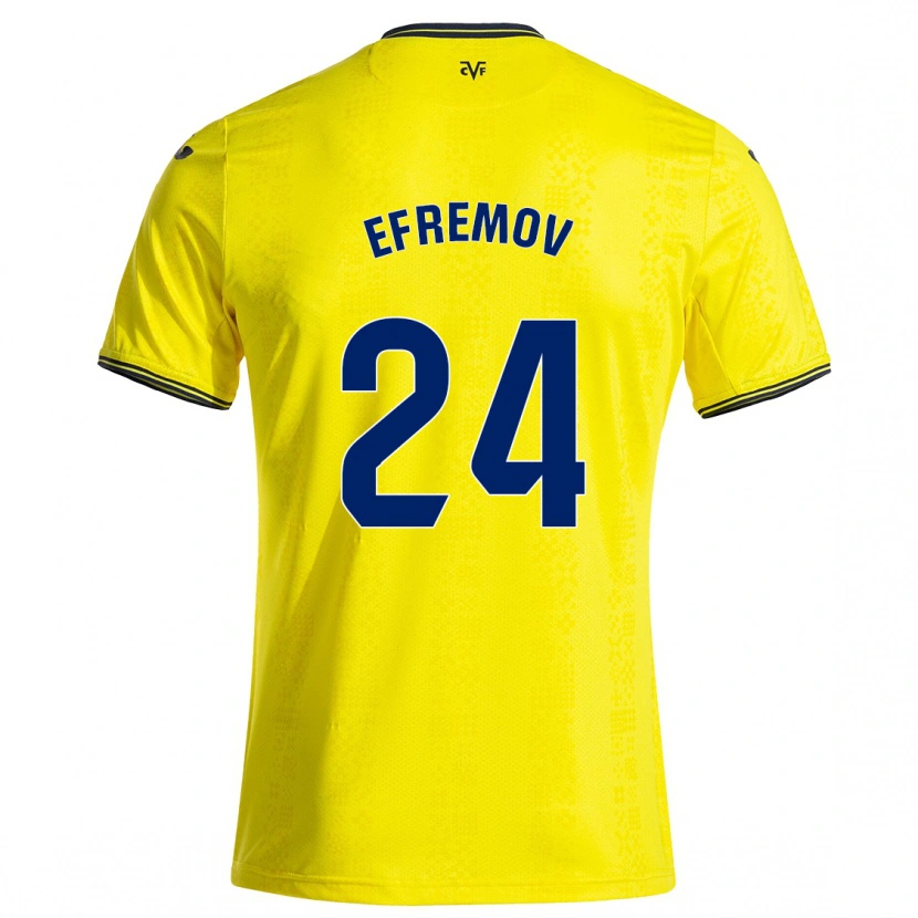 Danxen Uomo Maglia Anton Efremov #24 Giallo Nero Kit Gara Home 2024/25 Maglietta