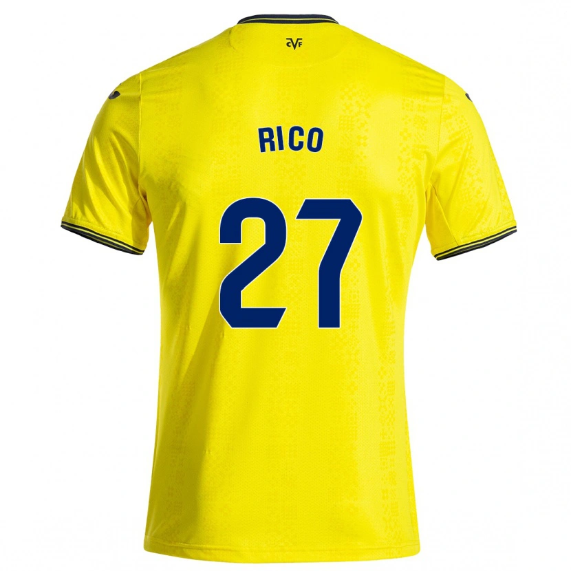 Danxen Uomo Maglia Vera Rico #27 Giallo Nero Kit Gara Home 2024/25 Maglietta
