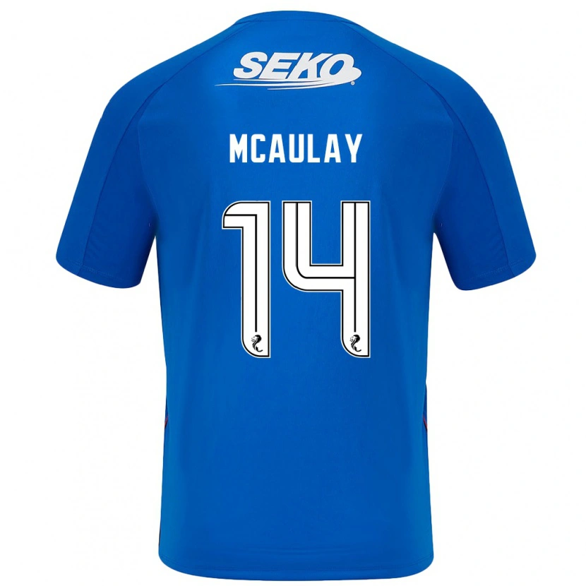 Danxen Uomo Maglia Mia Mcaulay #14 Blu Scuro Kit Gara Home 2024/25 Maglietta