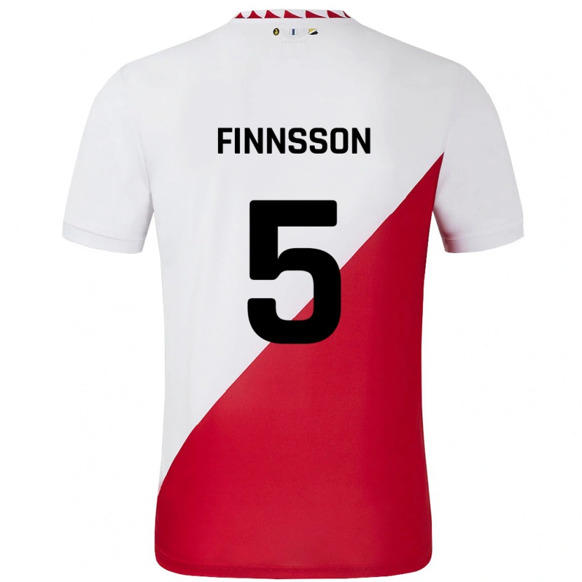 Danxen Uomo Maglia Kolbeinn Finnsson #5 Bianco Rosso Kit Gara Home 2024/25 Maglietta