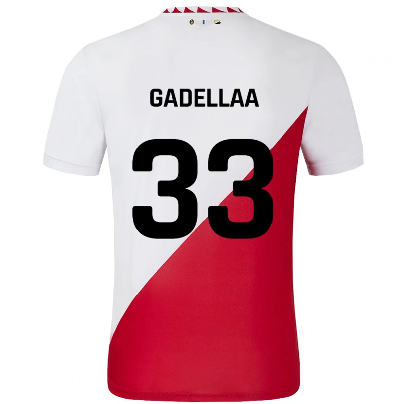 Danxen Uomo Maglia Kevin Gadellaa #33 Bianco Rosso Kit Gara Home 2024/25 Maglietta