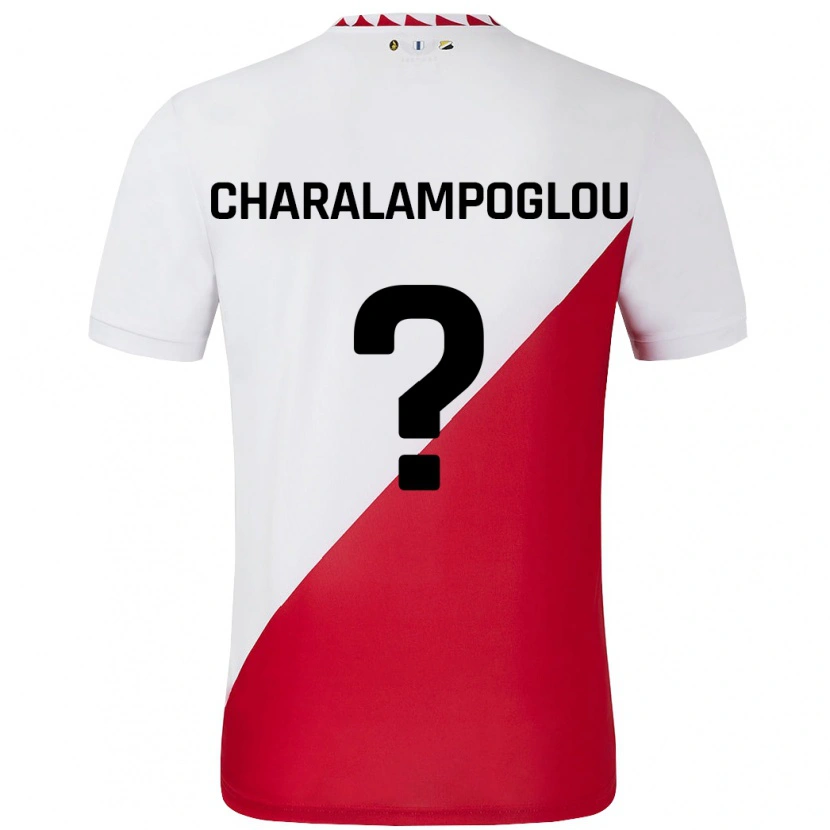Danxen Uomo Maglia Georgios Charalampoglou #0 Bianco Rosso Kit Gara Home 2024/25 Maglietta