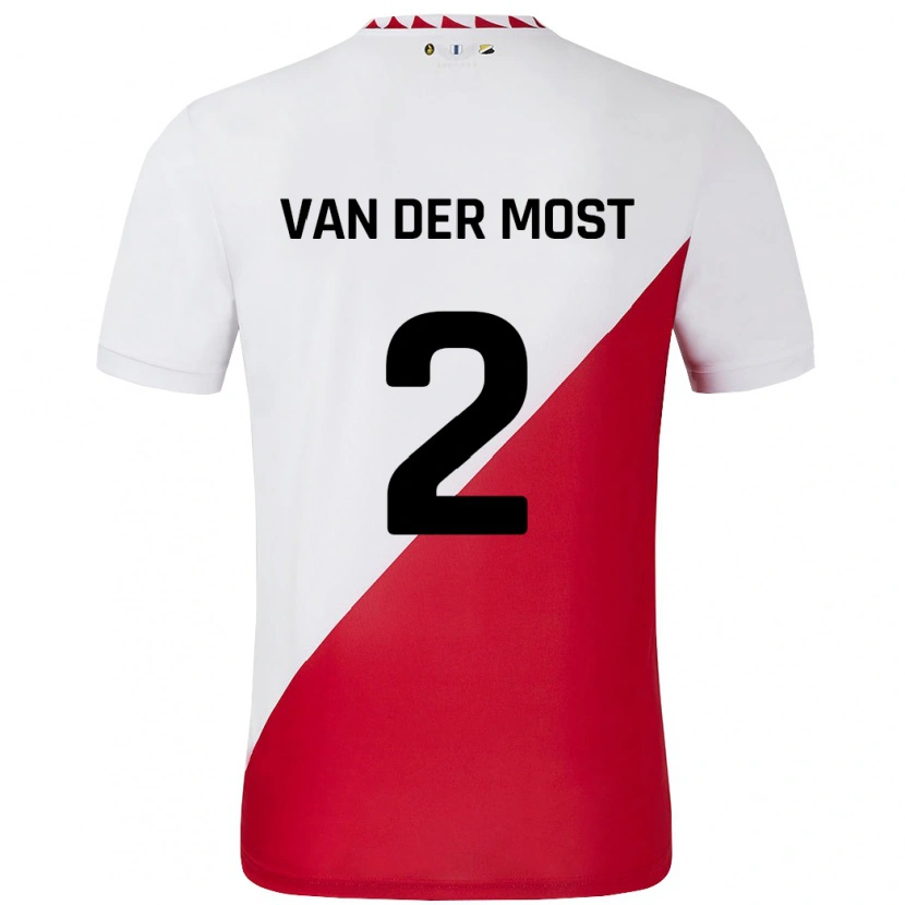 Danxen Uomo Maglia Liza Van Der Most #2 Bianco Rosso Kit Gara Home 2024/25 Maglietta