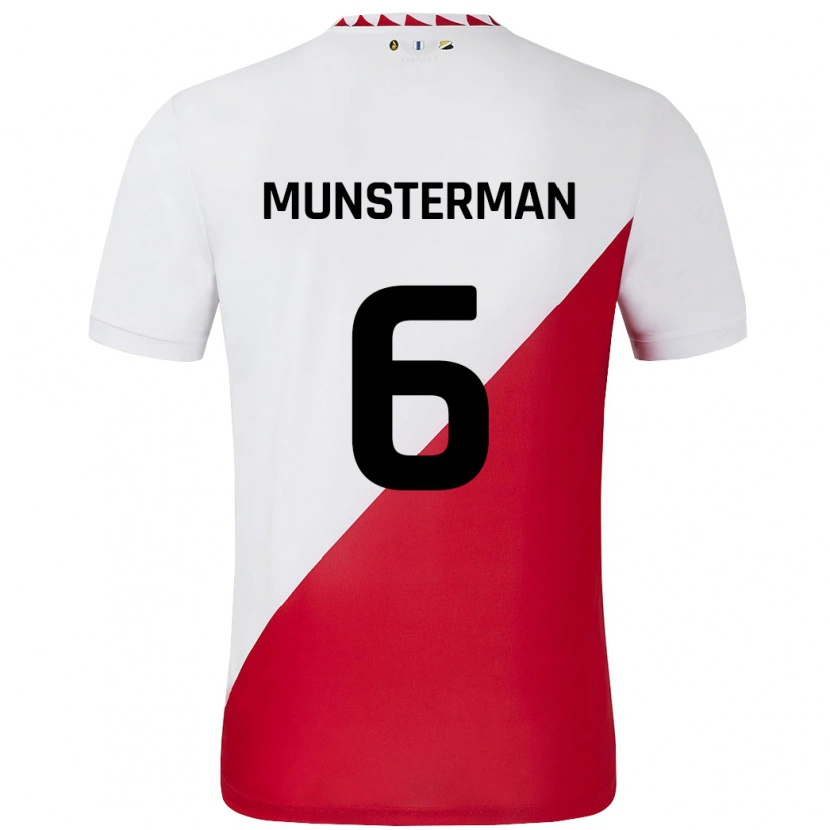 Danxen Uomo Maglia Marthe Munsterman #6 Bianco Rosso Kit Gara Home 2024/25 Maglietta