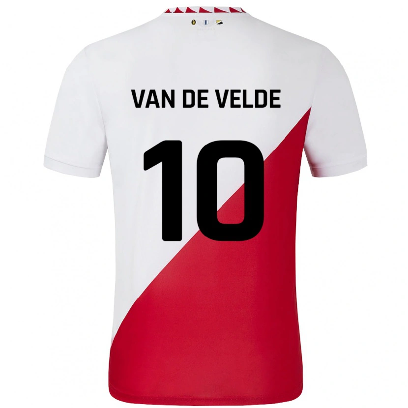 Danxen Uomo Maglia Senne Van De Velde #10 Bianco Rosso Kit Gara Home 2024/25 Maglietta