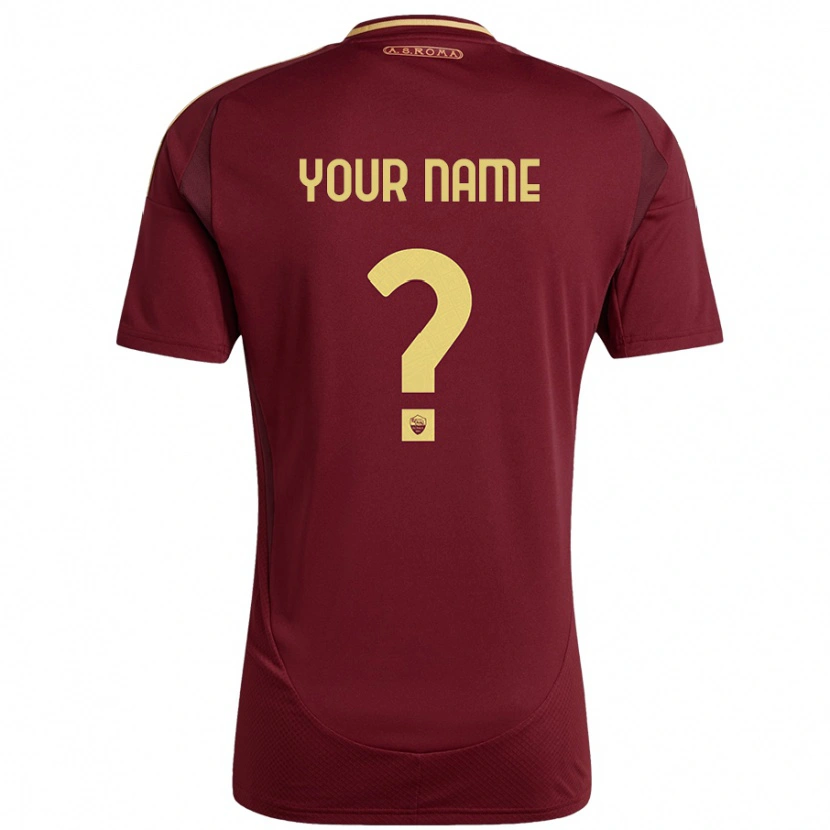 Danxen Uomo Maglia Il Tuo Nome #0 Rosso Marrone Oro Kit Gara Home 2024/25 Maglietta
