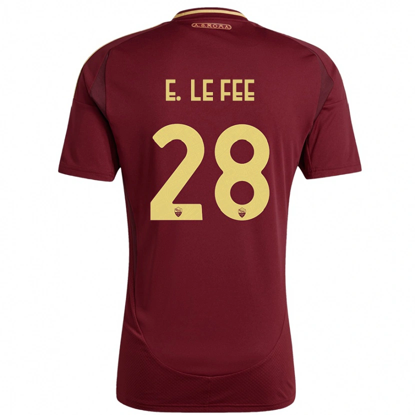 Danxen Uomo Maglia Enzo Le Fée #28 Rosso Marrone Oro Kit Gara Home 2024/25 Maglietta