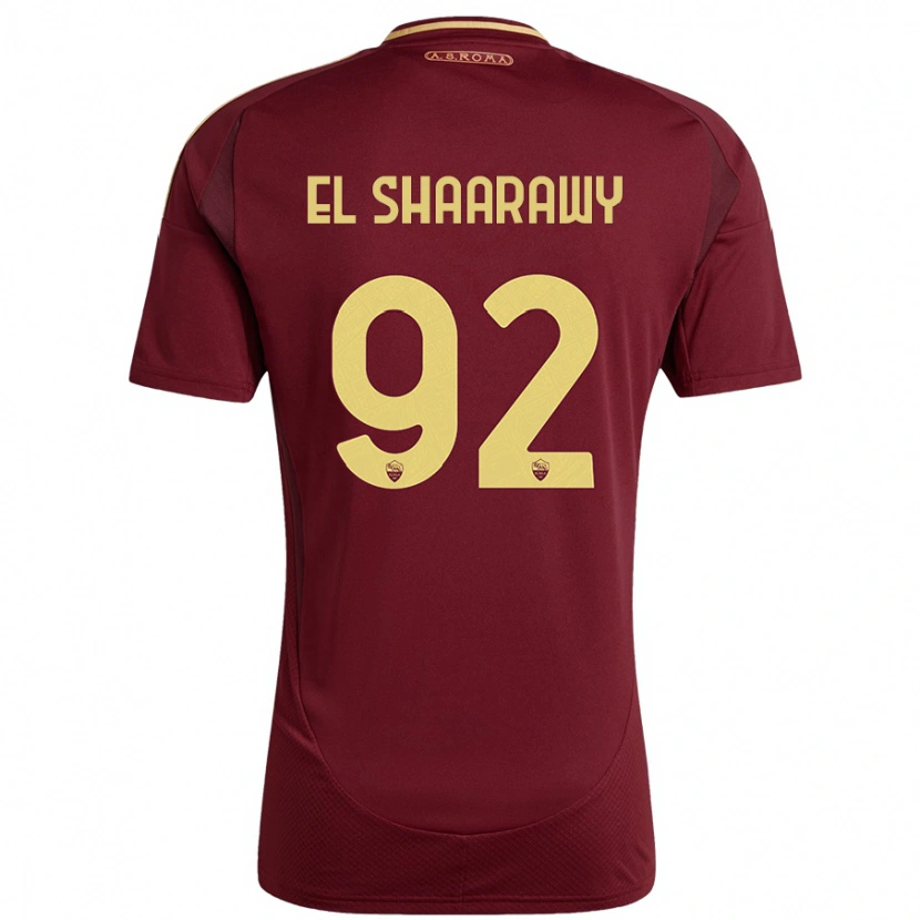 Danxen Uomo Maglia Stephan El Shaarawy #92 Rosso Marrone Oro Kit Gara Home 2024/25 Maglietta