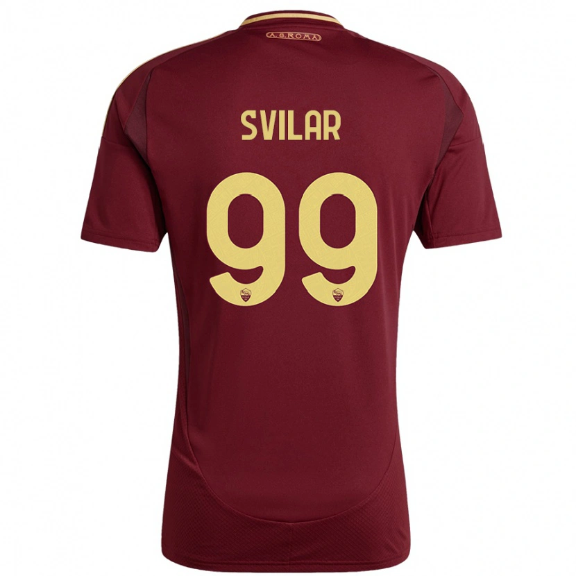 Danxen Uomo Maglia Mile Svilar #99 Rosso Marrone Oro Kit Gara Home 2024/25 Maglietta