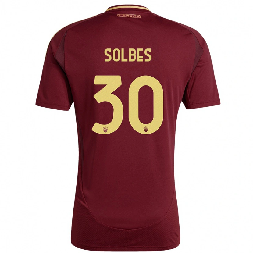 Danxen Uomo Maglia Ricardo Solbes #30 Rosso Marrone Oro Kit Gara Home 2024/25 Maglietta