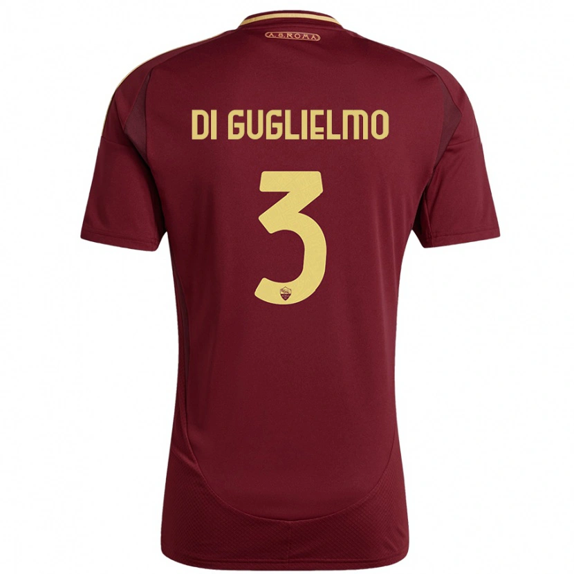 Danxen Uomo Maglia Lucia Di Guglielmo #3 Rosso Marrone Oro Kit Gara Home 2024/25 Maglietta