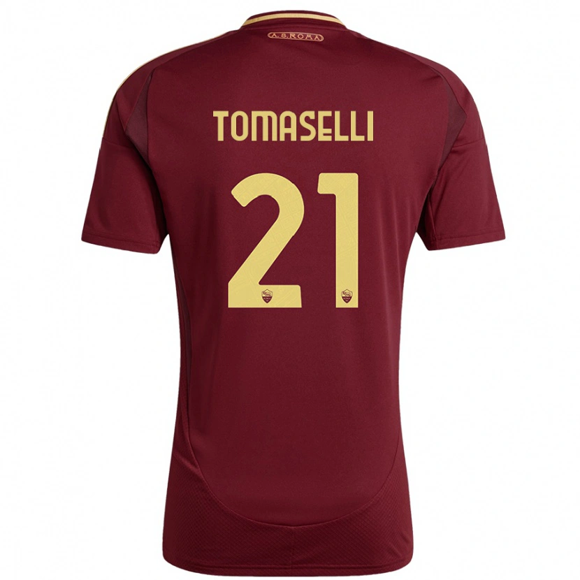 Danxen Uomo Maglia Martina Tomaselli #21 Rosso Marrone Oro Kit Gara Home 2024/25 Maglietta