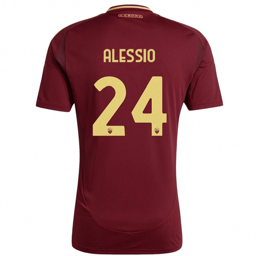 Danxen Uomo Maglia Filippo Alessio #24 Rosso Marrone Oro Kit Gara Home 2024/25 Maglietta