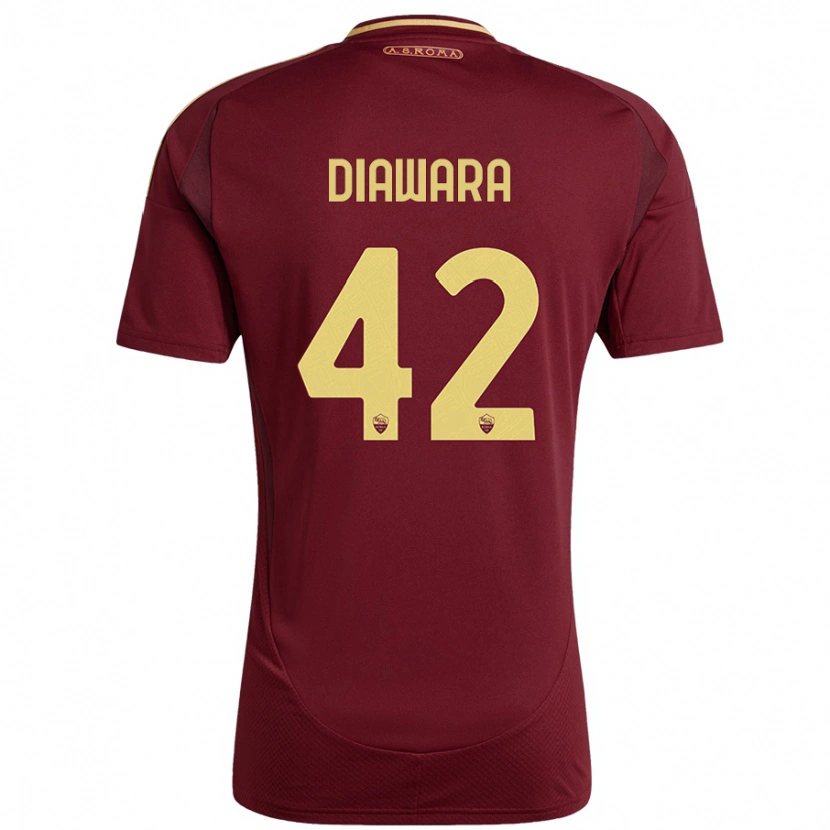 Danxen Uomo Maglia Amadou Diawara #42 Rosso Marrone Oro Kit Gara Home 2024/25 Maglietta