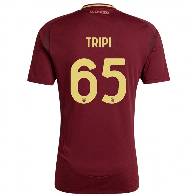 Danxen Uomo Maglia Filippo Tripi #65 Rosso Marrone Oro Kit Gara Home 2024/25 Maglietta