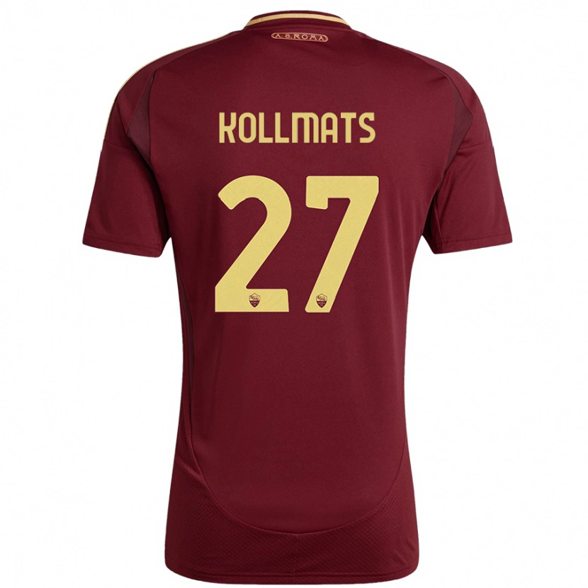 Danxen Uomo Maglia Beata Kollmats #27 Rosso Marrone Oro Kit Gara Home 2024/25 Maglietta